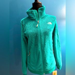 The North Face Furry Zip Cardigan Sweater Small Teal